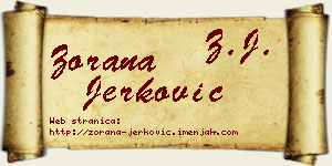 Zorana Jerković vizit kartica